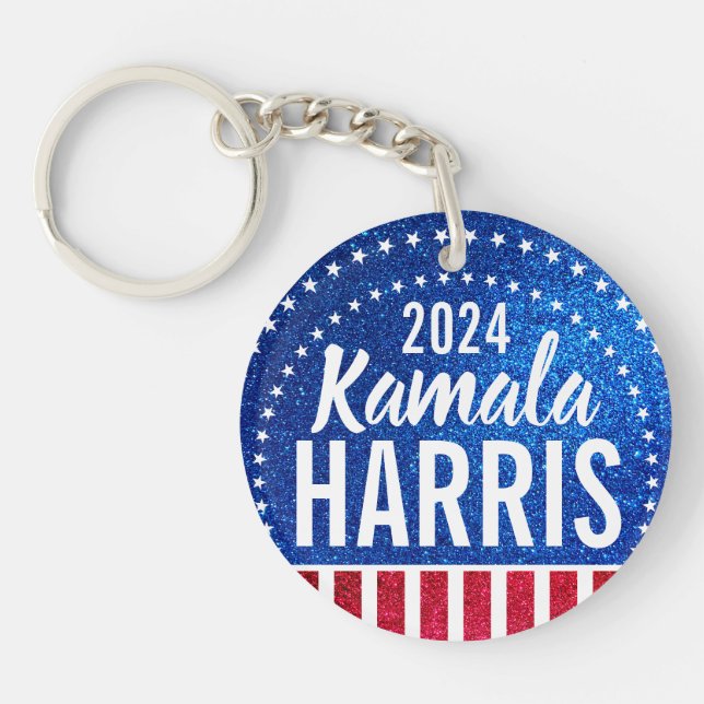 Porte-clefs Soutenez Kamala Harris 2024 Progrès et unité (Devant)