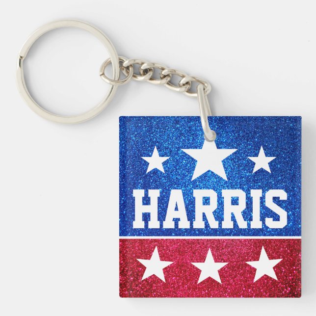 Porte-clefs Soutenez Kamala Harris 2024 Progrès et unité (Devant)