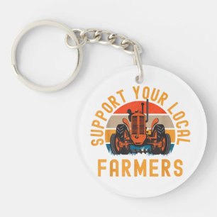 Porte-clefs Soutenez Vos Agriculteurs Locaux, Agricole Et Ranc