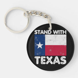 Porte-clefs Soutien au Texas Je suis avec le drapeau texan du