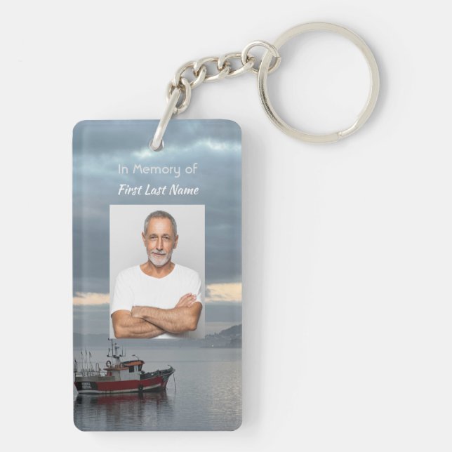 Porte-clefs Souvenir commémoratif  Bateau de pêche Pêcheur (Dos)