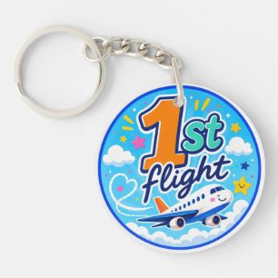Porte-clefs souvenir d'avion coloré pour 1er vol