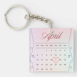 Porte-clefs Souvenir de date spéciale personnalisé