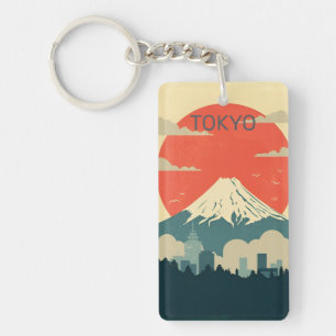 Porte-clefs souvenir de vacances de voyage rétro vintage Japon