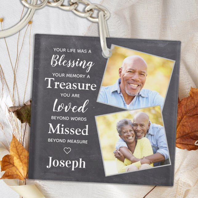 Porte-clefs Souvenir personnalisé Rustique 2 Photo (Créateur téléchargé)