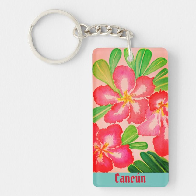 Porte-clefs Souvenir Rose du désert de Cancún (Devant)