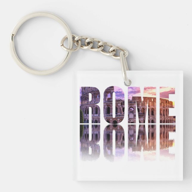 Porte-clefs souvenir texte Rome (Devant)