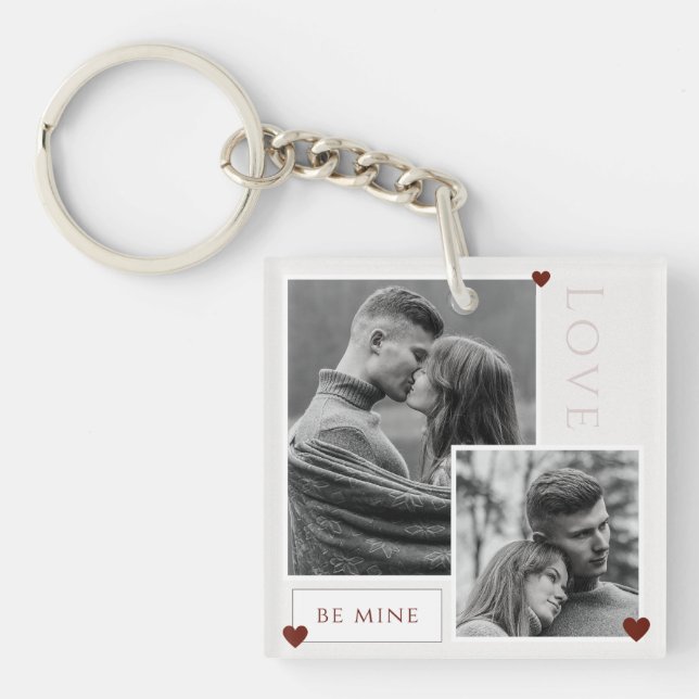 Porte-clefs Soyez le mien Saint Valentin Couple Photo Love (Devant)