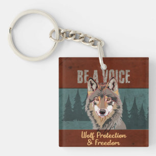 Porte-clefs Soyez une voix - Protection et liberté du loup