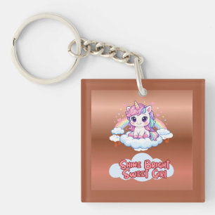 Porte-clefs Soyez Votre Propre Arc-en-Ciel Licorne Mignonne 