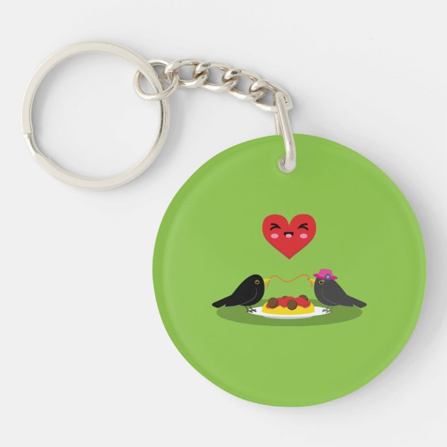 Porte-clefs Spaghetti Meatballs Date romantique (Devant)