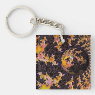 Porte-clefs Sphère de tempête de feu fractale