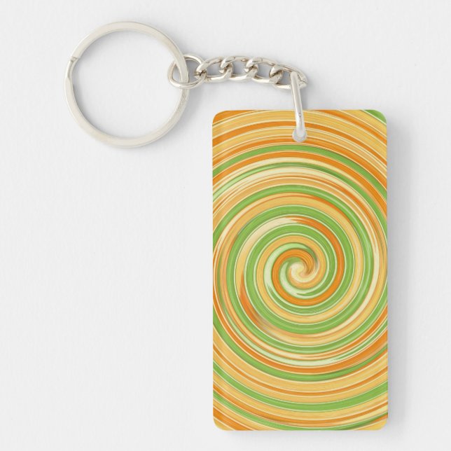Porte-clefs Spirale de couleurs d'agrumes amusantes (Devant)