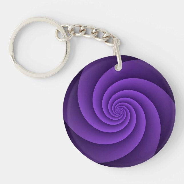 Porte-clefs Spirales Arrière - plans Abstraites douces IV (Devant)