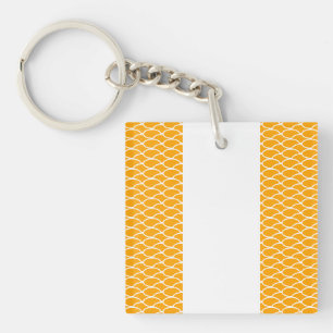 Porte-clefs Sportif Carrelage clair Vagues Jaunes Blancs