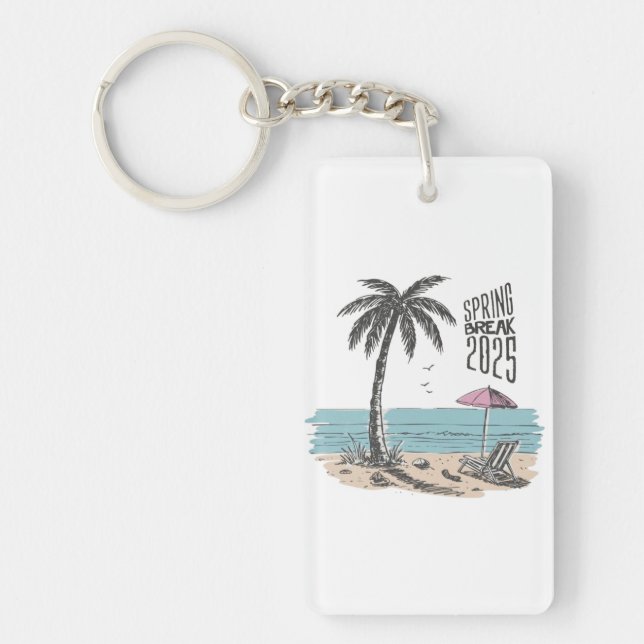 Porte-clefs Spring Break 2025 Beach Vibes (Devant)