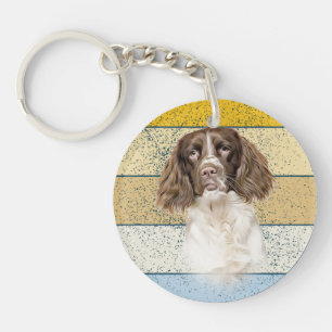 Porte-clefs Springer Spaniel Chien Arrière - plan rétro