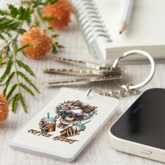 Porte-clefs Squelette amusant pour accro au café