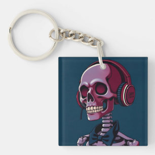 Porte-clefs Squelette avec casque audio