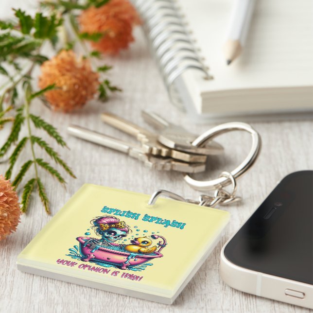 Porte-clefs Squelette d'art de mots drôle de sarcasme (Devant Droit)