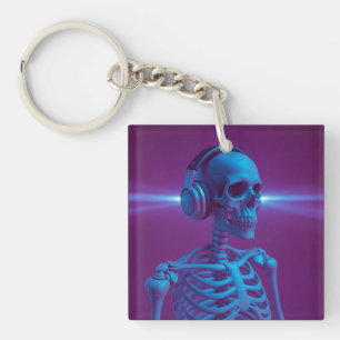 Porte-clefs Squelette de musique qui ne meurt jamais