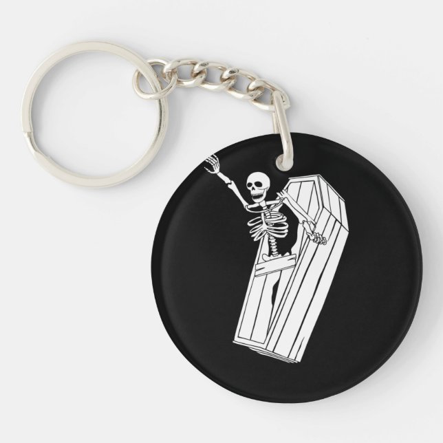 Porte-clefs Squelette Saut hors du panier sur un (Devant)