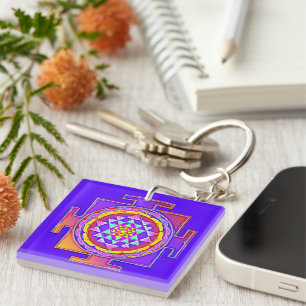 Porte-clefs Sri Yantra - Symbole hindouiste Design 1