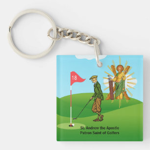 Porte-clefs SS. Andrew & Jude avec 2 golfeurs masculins