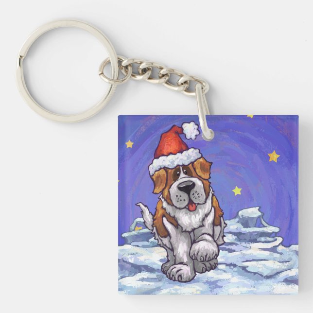 Porte-clefs St. Bernard Christmas (Devant)