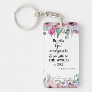 Porte-clefs St Catherine de citation florale de Sienne