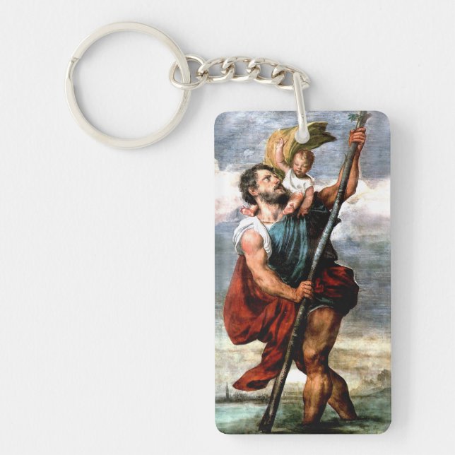 PORTE-CLEFS ST CHRISTOPHER, SAINT PATRON DES VOYAGEURS, (Devant)
