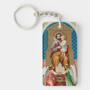 Porte-clefs St. Joseph, tout-petit CC, anges avec modèle du Va