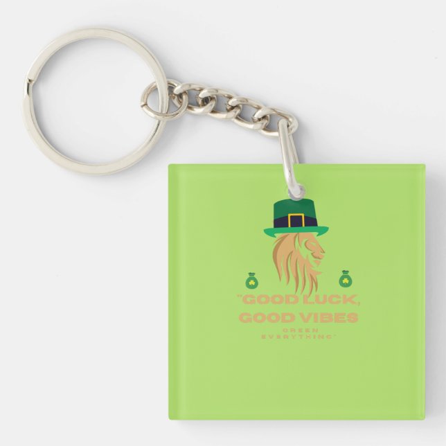 Porte-clefs St. Patrick’s Day Lion King - Good Luck Good Vibes (Devant)