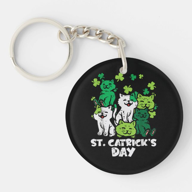 Porte-clefs St Patricks Catricks Day Cats Saint Pattys (Devant)