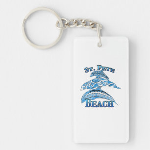 Porte-clefs St. Pete Florida Beach Vacation Dauphins tribaux