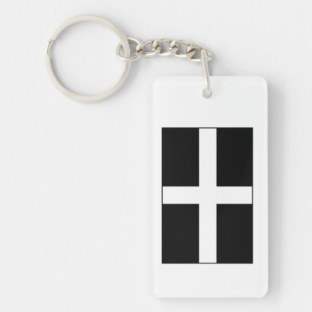 Porte-clefs St Piran cornouaillais de drapeau des Cornouailles (Devant)
