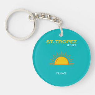 Porte-clefs St Tropez, Coucher du soleil, Art du voyage, Turqu
