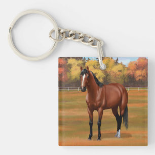 Porte-clefs Stallion Cheval du Quartier Brown Bay