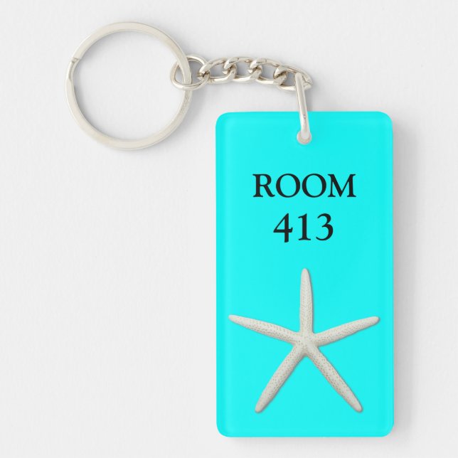 Porte-clefs Starfish Aqua Marine Numéro de chambre Porte - clé (Devant)