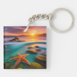 Porte-clefs Starfish sur la plage à Dawn