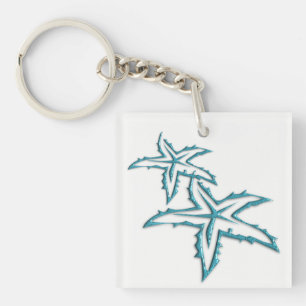 Porte-clefs Starfish turquoise
