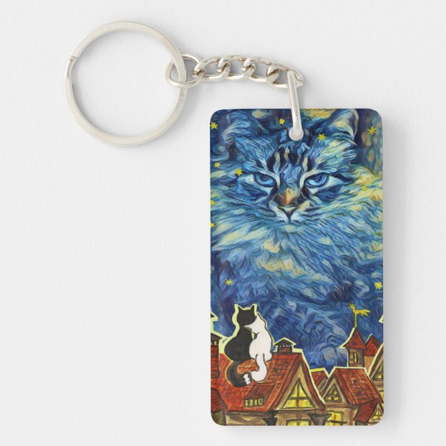 Porte-clefs Starry Night Cat (Devant)