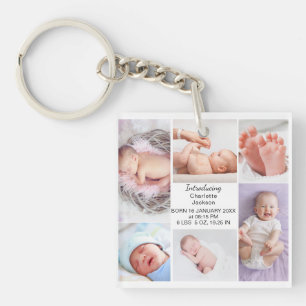 Porte-clefs Statistiques de naissance de nouveau-né et plaque