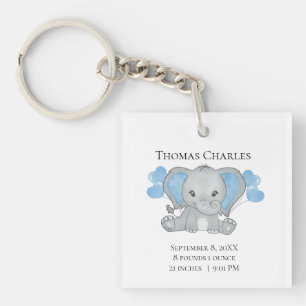 Porte-clefs Statistiques de naissance personnalisées Bébé Élép