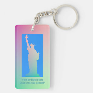 Porte-clefs Statue customisée en arc-en-ciel rose