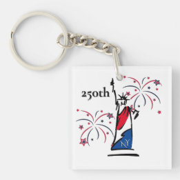 Porte-clefs Statue de la Liberté avec feux d'artifice 250e Ind