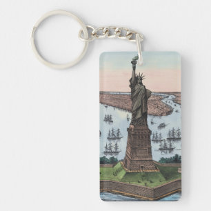 Porte-clefs Statue de la Liberté du port de NYC de 1885 Art vi