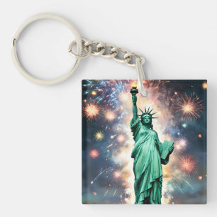 Porte-clefs Statue De La Liberté Feu D'Indépendance,