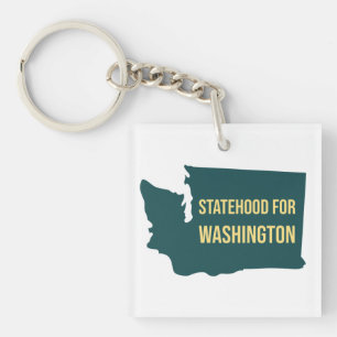 Porte-clefs Statut pour Washington Retro Minimaliste Blague