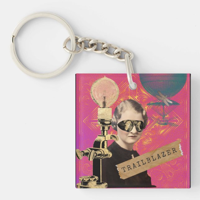 Porte-clefs Steampunk Femme Trailblazer Pop Art (Devant)
